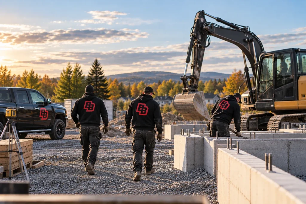 L’équipe de Ben-Benny Excavation sur un chantier de fondation