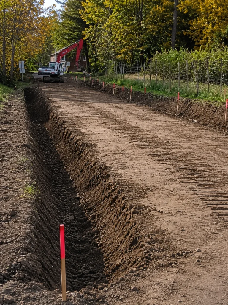 Terrain nivelé par une machinerie lourde